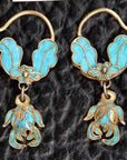 Antique Qing Dynasty Floral and Leaf Arrangement Earrings