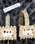 Antique Qing Dynasty Jade Fu Dog Earrings