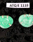 Antique Qing Dynasty Jade Long-Life Earrings