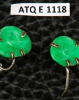 Antique Qing Dynasty Jade Long-Life Earrings