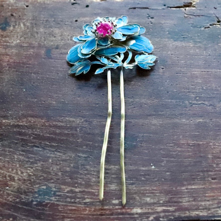 Antique Qing Dynasty Tian-Tsui (點翠) Hair Pin - Extra Large - 1031