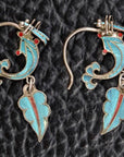 Antique Qing Dynasty Tian-Tsui Leaf Earrings