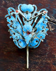 Antique Tian-Tsui (點翠) Hair Pin - Butterfly/Moth - 1014