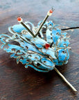 Antique Tian-Tsui (點翠) Hair Pin - Butterfly/Moth - 1014