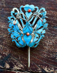 Antique Tian-Tsui (點翠) Hair Pin - Butterfly/Moth - 1028