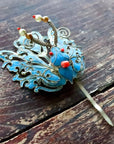 Antique Tian-Tsui (點翠) Hair Pin - Butterfly/Moth - 1038
