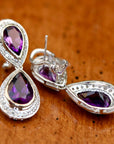 Aphrodite 14k Gold, Amethyst and Diamond Earrings