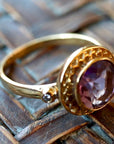 Ariadne 14k Gold, Amethyst and Diamond Ring