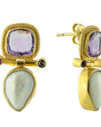 Arnsworth Castle Amethyst, Pearl and Garnet Earrings