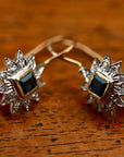 Astral 14k Gold, Sapphire and Diamond Earrings
