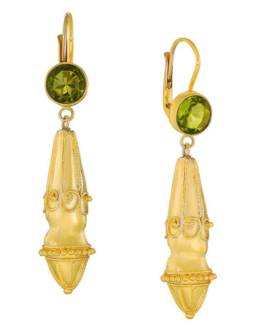 Augustan Peridot Victorian Earrings