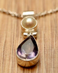 Avonlea Iolite and Pearl Silver Necklace