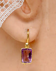 Baguette Amethyst Earrings