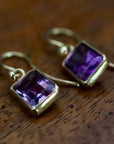 Baguette Amethyst Earrings