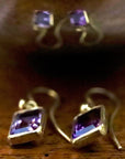 Baguette Amethyst Earrings