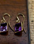 Baguette Amethyst Earrings