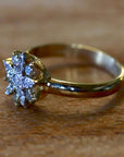 Belle Île 14k Gold White and Green Diamond Ring