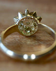 Belle Île 14k Gold White and Green Diamond Ring