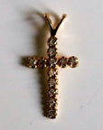 Bethlehem 14k Gold and Diamond Cross Pendant