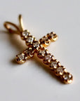 Bethlehem 14k Gold and Diamond Cross Pendant