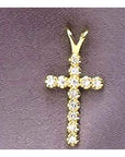 Bethlehem 14k Gold and Diamond Cross Pendant