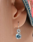 Blue Topaz Palace Silver Earrings