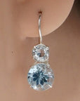Blue Topaz Palace Silver Earrings