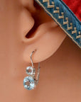 Blue Topaz Palace Silver Earrings