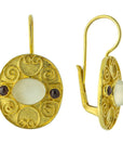 Bristol Moonstone and Garnet Earrings