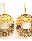Bristol Moonstone and Garnet Earrings