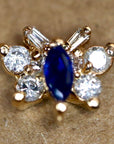 Butterfly 14k Gold, Sapphire and Diamond Earrings