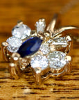 Butterfly 14k Gold, Sapphire and Diamond Necklace