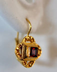 Byzantine 14k Gold and Garnet Earrings