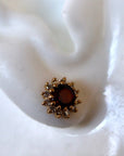 Cambridge 14k Gold, Garnet and Diamond Earrings