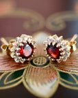 Cambridge 14k Gold, Garnet and Diamond Earrings