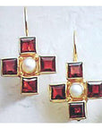 Canterbury Garnet and Pearl Earrings