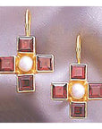 Canterbury Garnet and Pearl Earrings