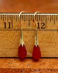 Carnelian Cornflower Bud Egyptian Earrings
