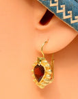 Catherine Earnshaw 14k Gold, Garnet and Peridot Earrings