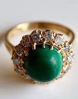 Catherine Parr 14k Gold, Malachite and Diamond Ring