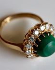 Catherine Parr 14k Gold, Malachite and Diamond Ring