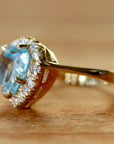 Chantilly 14k Gold, Blue Topaz and Diamond Ring