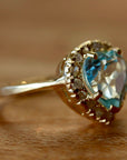 Chantilly 14k Gold, Blue Topaz and Diamond Ring