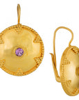 Cheshire Disc Amethyst Earrings