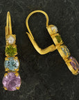 Christina Rossetti Amethyst, Blue Topaz, Peridot and Pearl Earring