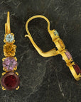 Christina Rossetti Garnet, Amethyst, Citrine and Blue Topaz Earrings