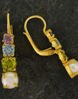 Christina Rossetti Pearl, Peridot, Blue Topaz and Amethyst Earring