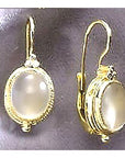 Cinderella 14k Gold, Moonstone and Diamond Earrings