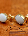 Cloud Opal Stud Earrings