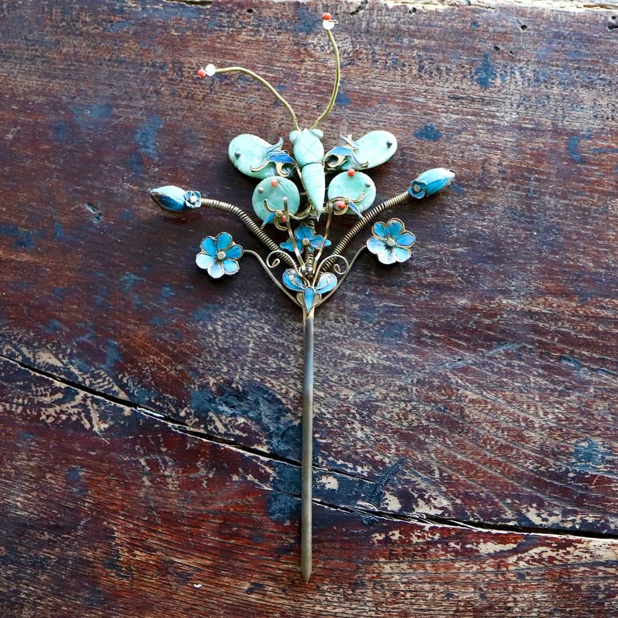 Antique Tian-Tsui (點翠) Hair Pin - Medium